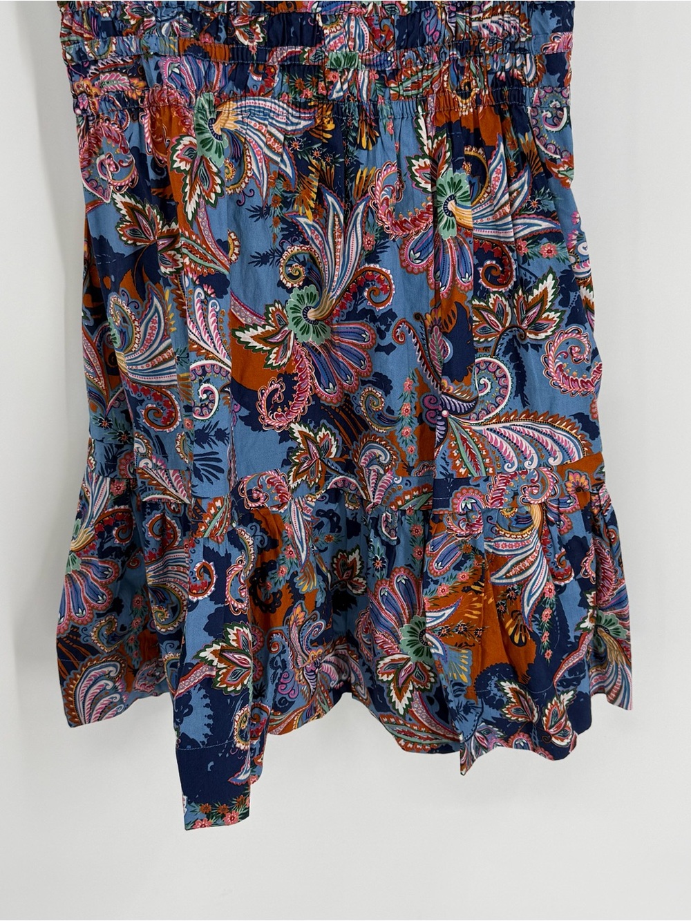 Maeve Anthropologie The Somerset Mini Dress Womens Large Blue Floral Smocked - Picture 4 of 12